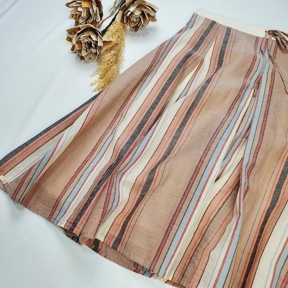 Banana Republic Cream Tan Orange Stripe Skirt 2 - Picture 5 of 14